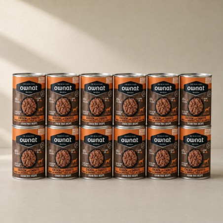 Pack 12 llaunes Wetline Chicken & Carrot amb pollastre per a gossos