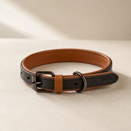Collar de pell Rukka DUO negre per a gos | Smartdog