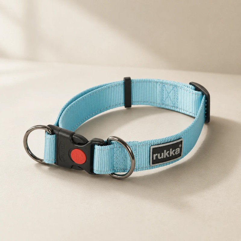 Collar Rukka Pets Bliss turquesa ajustable i reflectant
