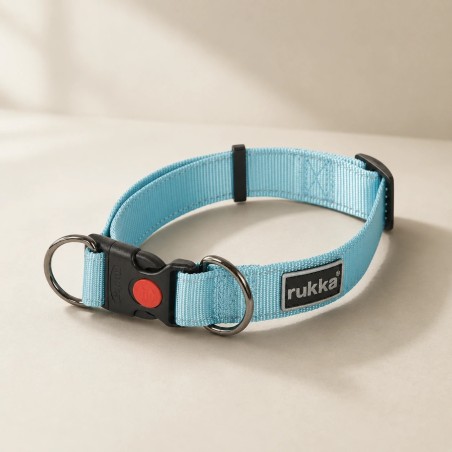 Collar Rukka Pets Bliss turquesa ajustable i reflectant