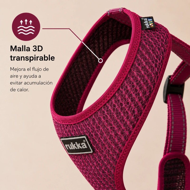 Arnés Rukka Comfort Air fucsia transpirable | Smartdog