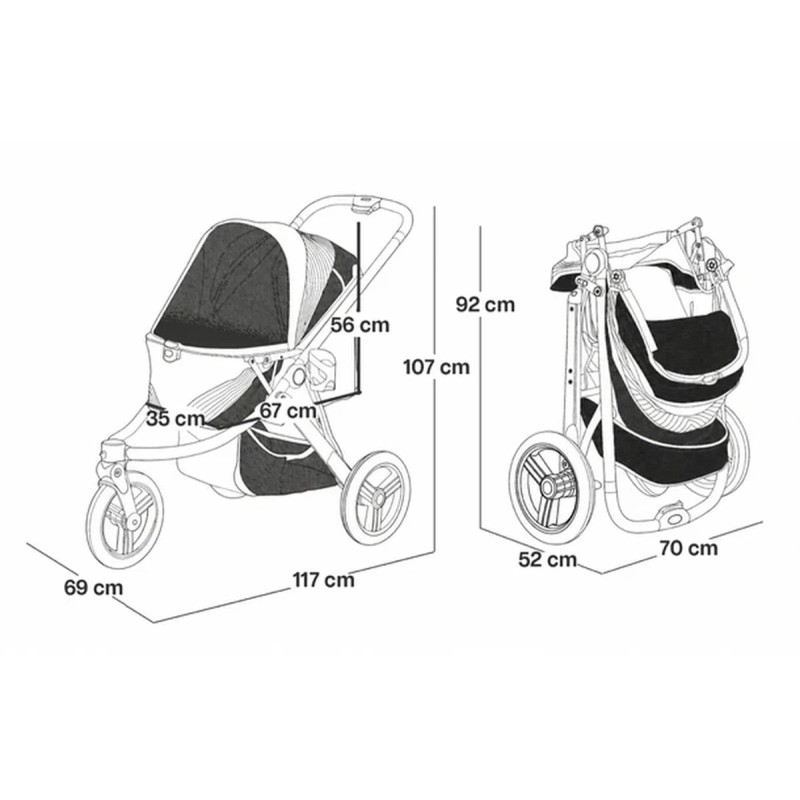 Cotxet per a gossos InnoPet Premium Comfort negre fins a 25 kg