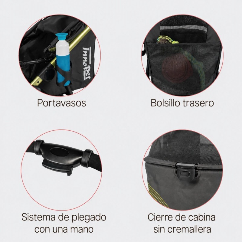 Cotxet per a gossos InnoPet Premium Comfort negre fins a 25 kg