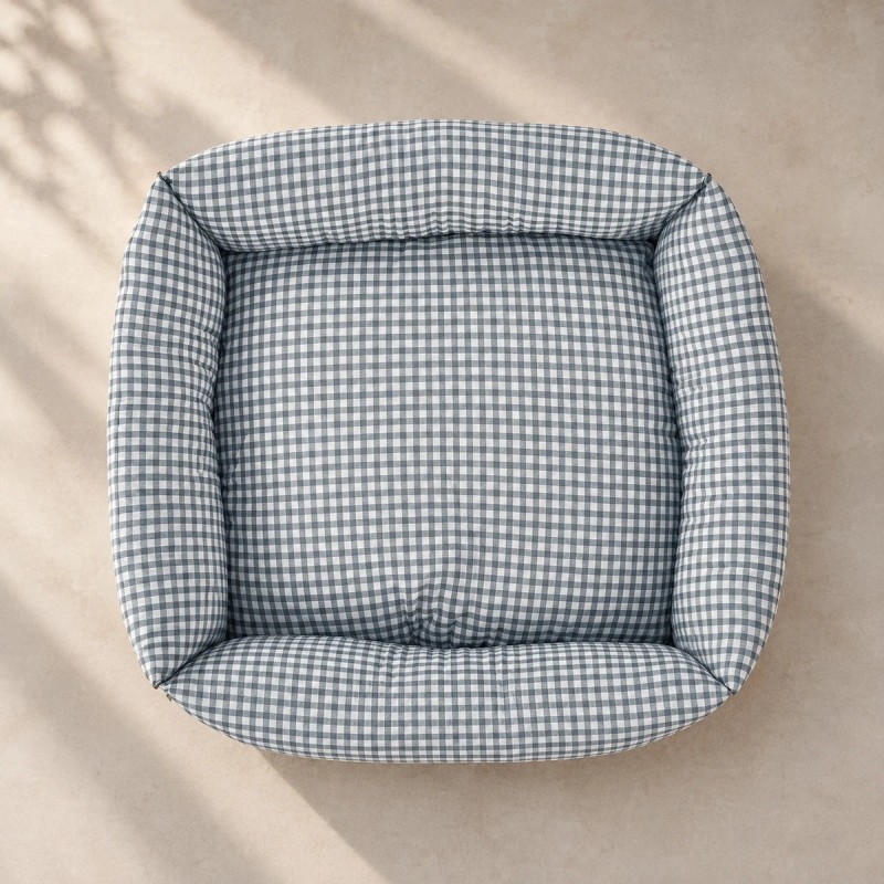 Llit per a gos de quadres vichy | Freedog Cottage Blau