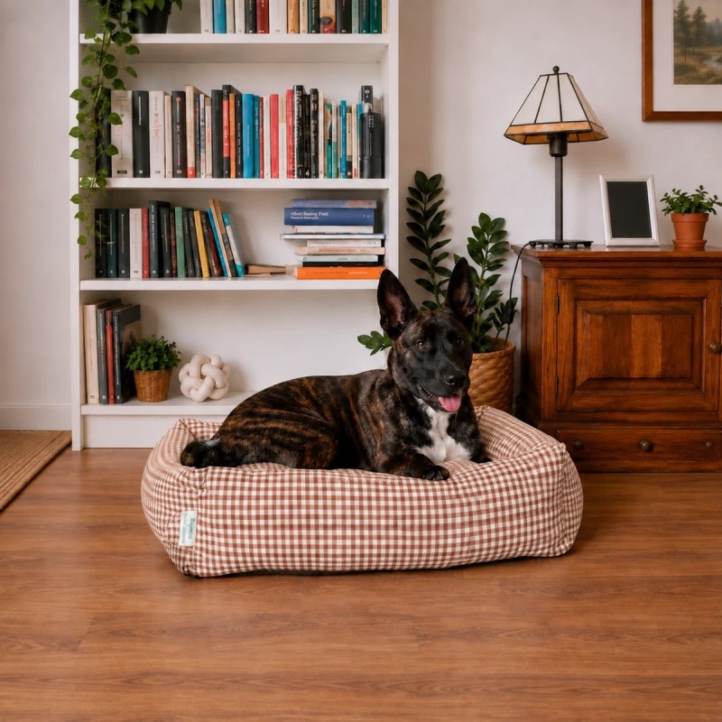 Freedog Cottage vermell vi | Llit per a gos amb vores