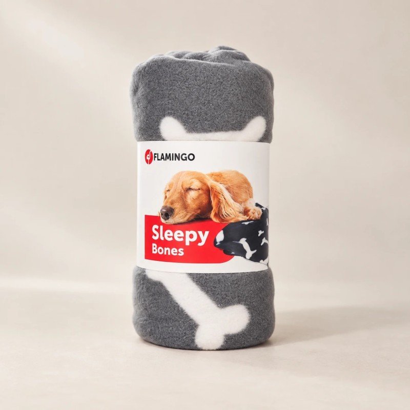 Manta Karlie gris de fleece para perro 100 × 70 cm