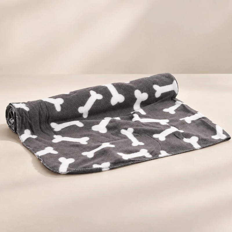 Manta Karlie gris de fleece para perro 100 × 70 cm