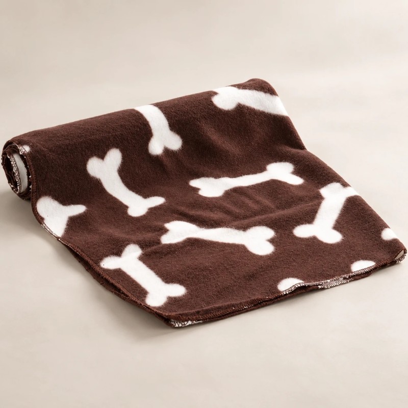 Manta Karlie marrón fleece para perro 100 × 70 cm