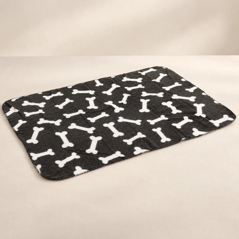 Manta Karlie negra fleece per a gos 100 × 70 cm