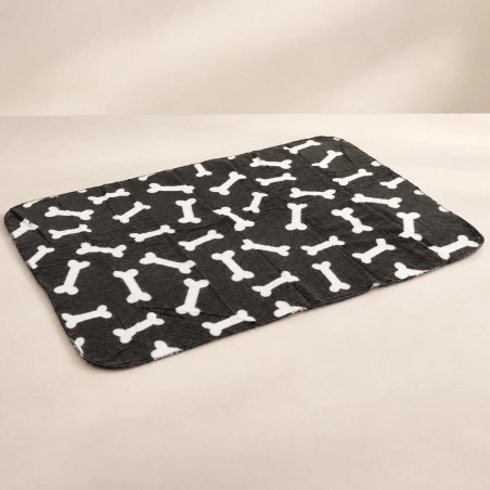 Manta Karlie negra fleece para perro 100 × 70 cm