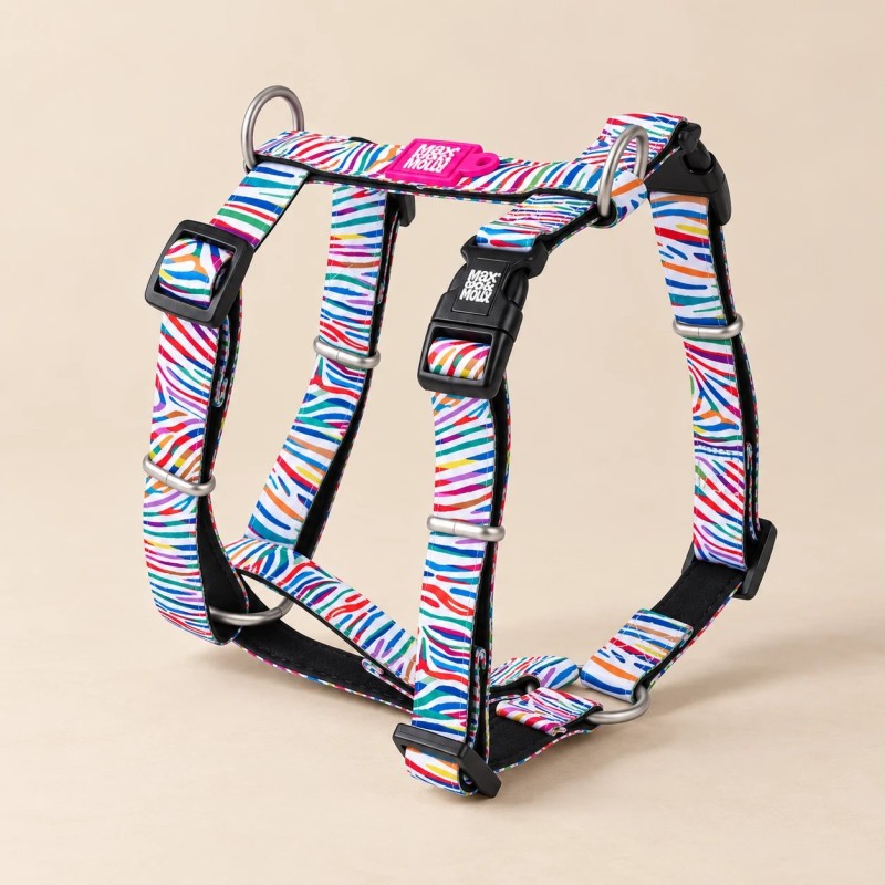 Arnés Max & Molly Magic Zebra H ajustable para perro