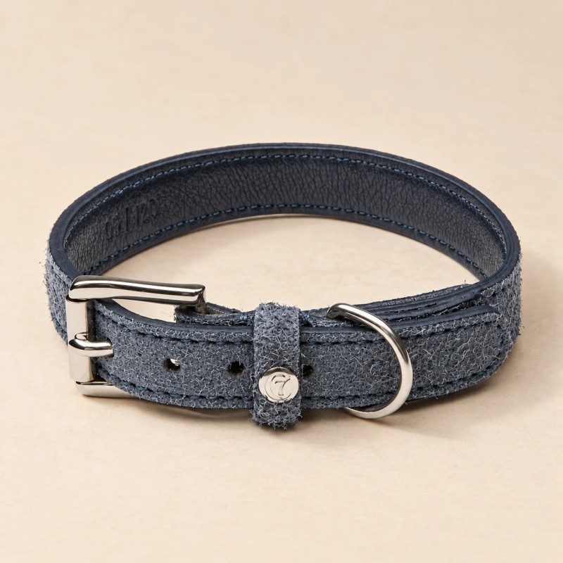 CLOUD7 Hofgarten Dusty Blue | Collar de pell per a gos