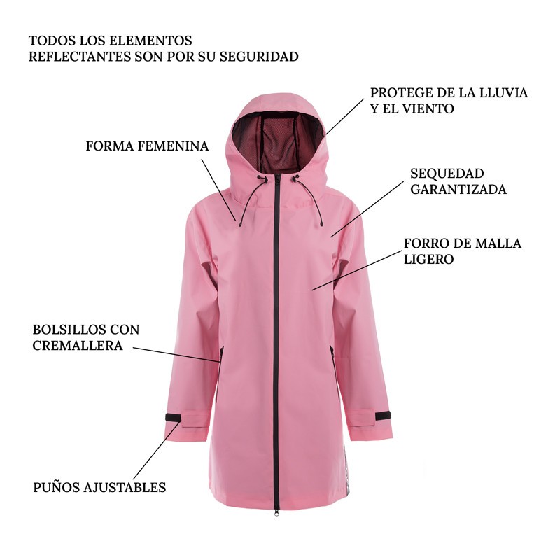 Chubasquero para mujer Visibility Rosa