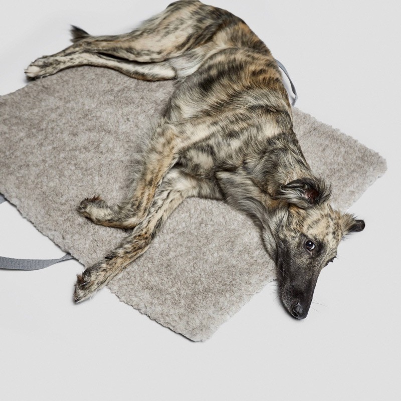 Cama para perro de viaje Tweed color gris