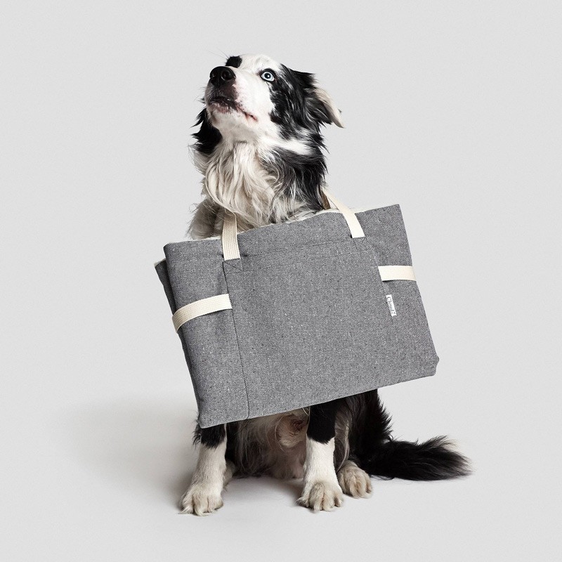 Cama para perro de viaje Tweed color gris