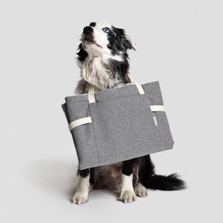 Cama para perro de viaje Tweed color gris