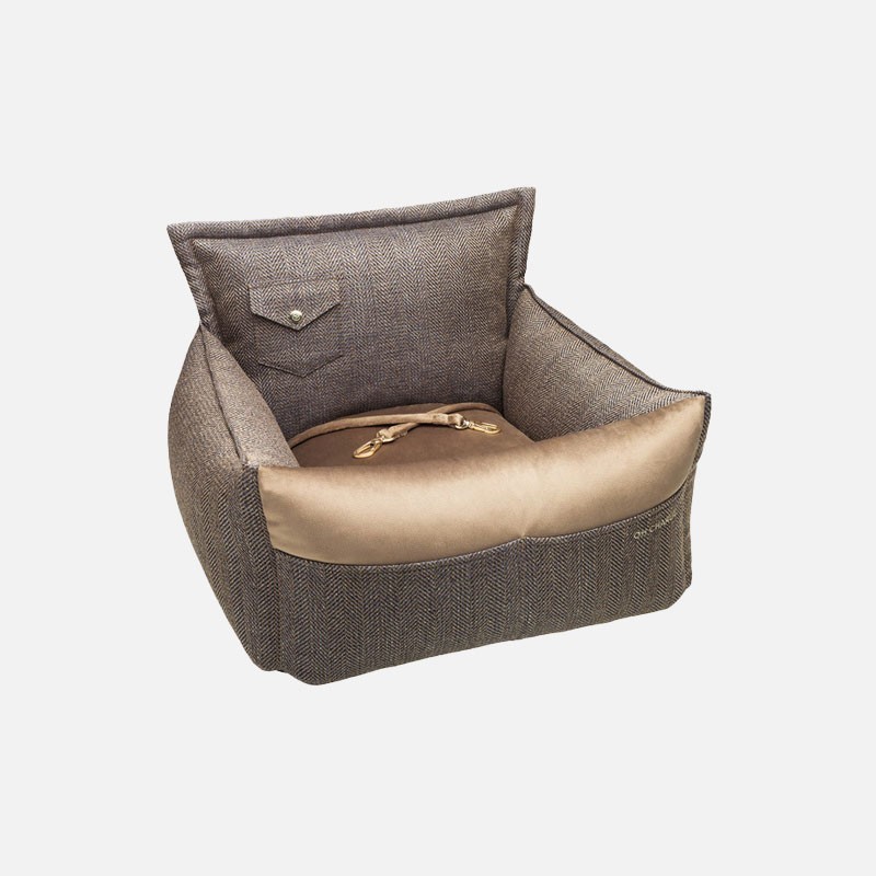 Asiento para perro Winston para coche beige oscuro