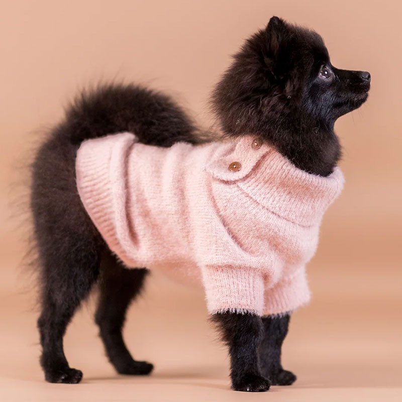 PAIKKA Furry Knit Sweater rosa | Jersey para perro