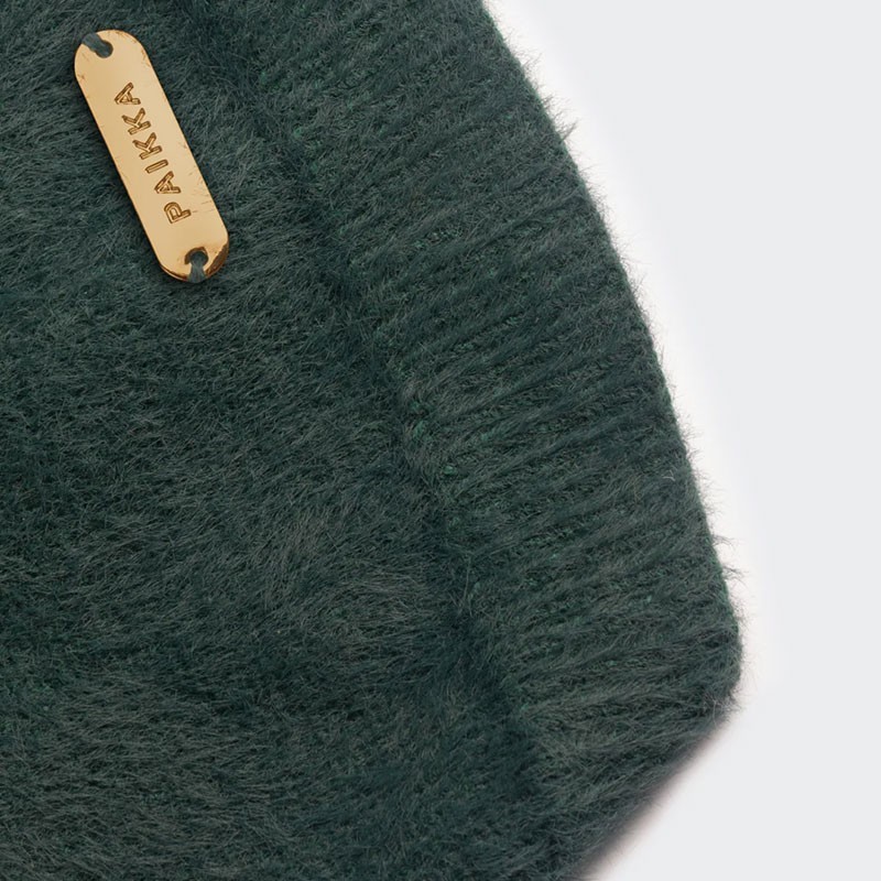 PAIKKA Furry Knit Sweater | Jersey para perro verde