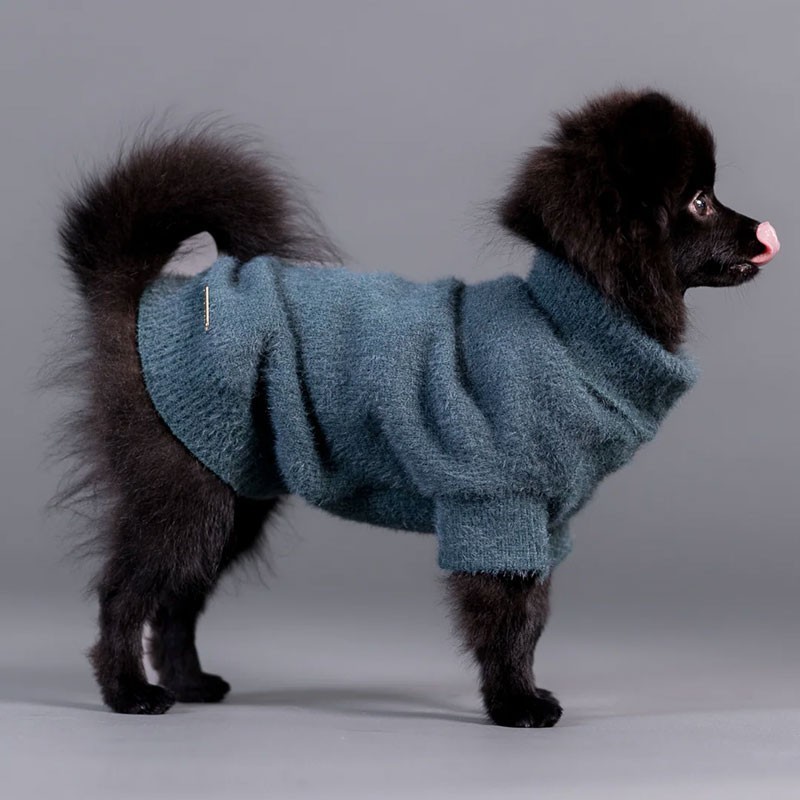PAIKKA Furry Knit Sweater | Jersey para perro verde