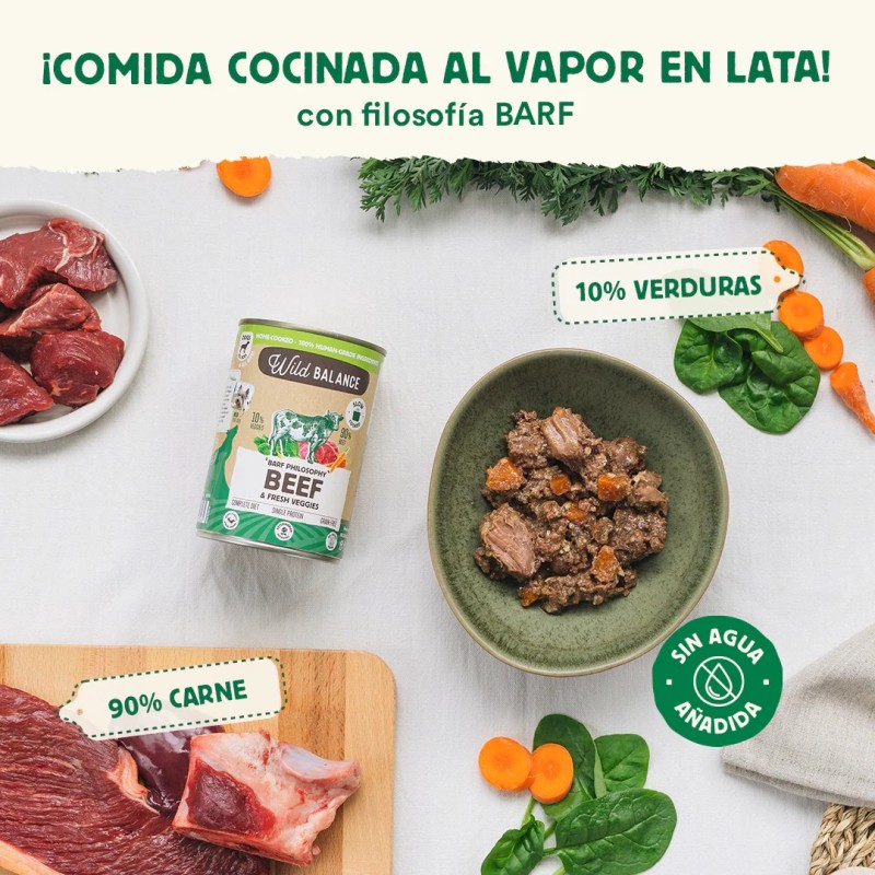 Lata de ternera con verduras frescas para perros 400 gr
