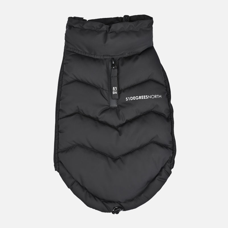 Abrigo Dunsy Coat negro para perro | 51 Degrees North