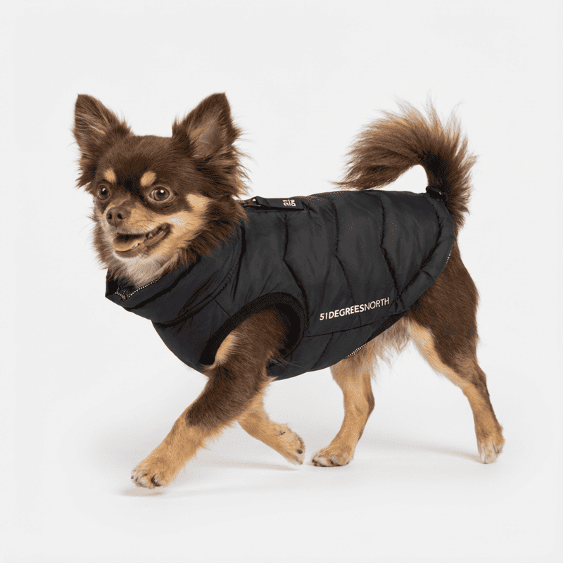 Abrigo Dunsy Coat negro para perro | 51 Degrees North