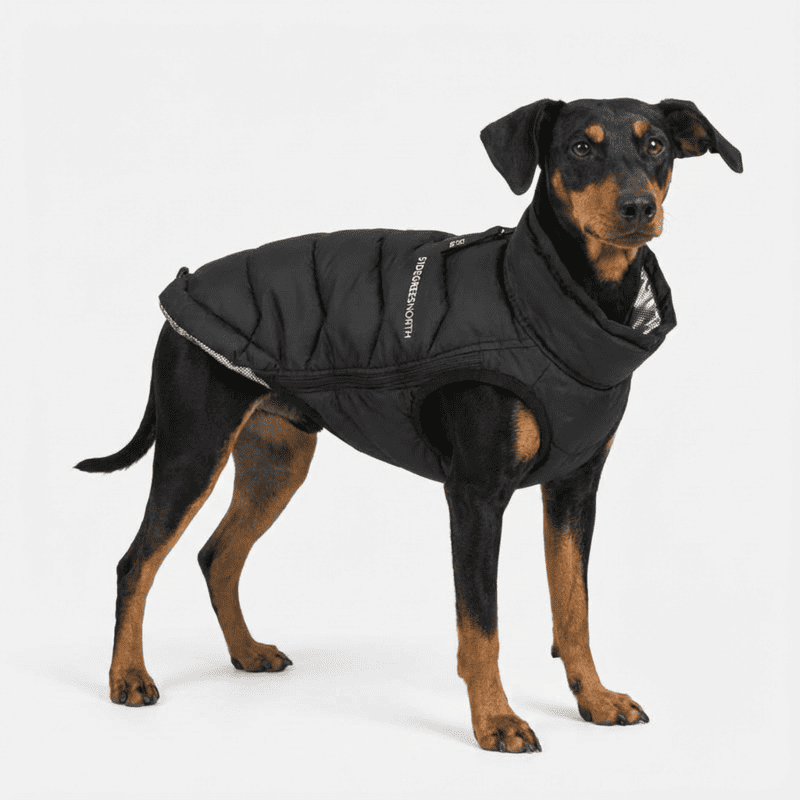 Abrigo Dunsy Coat negro para perro | 51 Degrees North